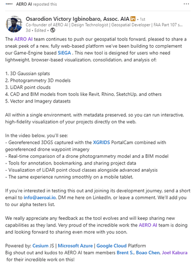 AERO AI LinkedIn Post
